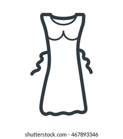 Woman Dress Vector Icon Stock Vector Royalty Free Shutterstock