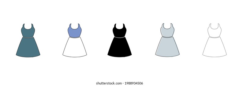 woman dress vector type icon