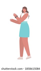 woman dressed in blue skirt vector illustration design
