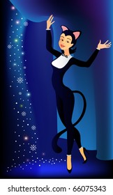 a woman dressed as a cat