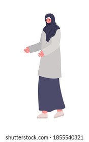 woman dressed in dark hijab vector illustration design