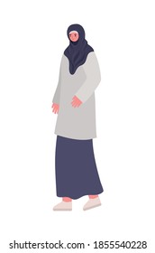 woman dressed in hijab and whithe shoes vector illustration design