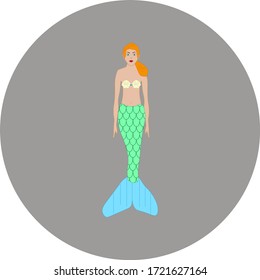 woman dressed as a mermaid. illustration for web and mobile design.