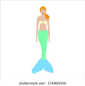woman dressed as a mermaid. illustration for web and mobile design.