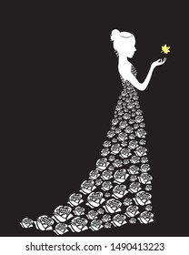 A woman dressed up roses.