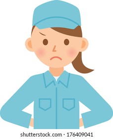 Woman dressed in work clothes