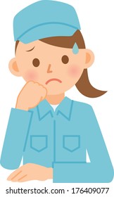 Woman dressed in work clothes