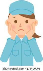Woman dressed in work clothes