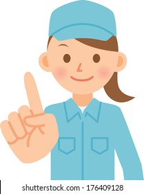 Woman dressed in work clothes