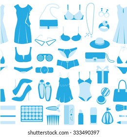 woman dressing and accessories for seamless background.