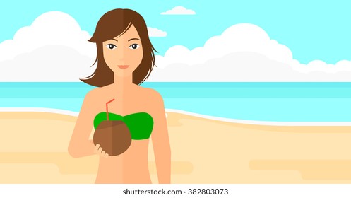 Woman drinking cocktail.