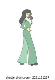 woman drinking a cocktail. milk drink, healthy balanced diet. active lifestyle.