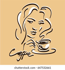 woman drinking coffee