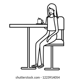 woman drinking coffee in the dining room