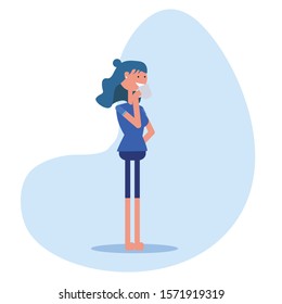 woman drinking coffee in the morning vector illustration. flat style