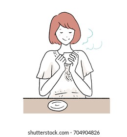 A woman drinking a drink
