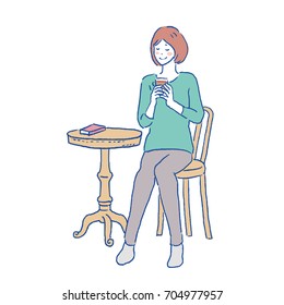 A woman drinking a drink
