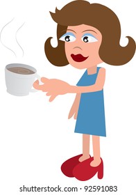 Woman drinking from a mug