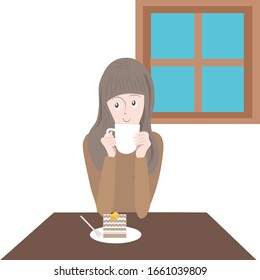 Mujer tomando té con elegancia en un café