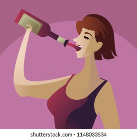 woman drinking wine
