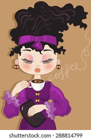 Woman Drinks Coffee