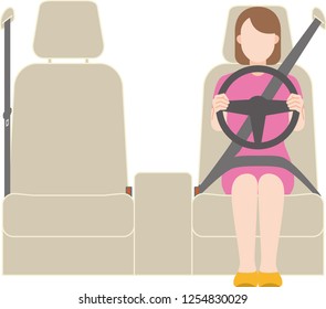 woman driving a car on the left steering wheel