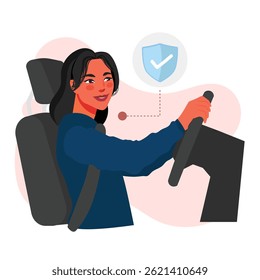 woman driving carwith seat belt