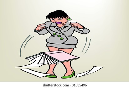 Woman Dropping Papers