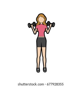 woman with dumbbell to do exercise