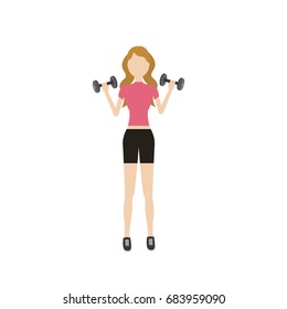 woman with dumbbell to do exercise