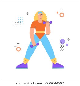 Premium Vector  Man and woman in sports clothing 80s. fitness and  aerobics. vector retro illustration