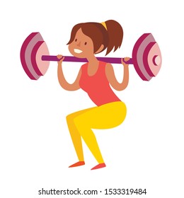 Woman Dumbbells Squats Weight Loss Healthy Stock Vector (Royalty Free ...