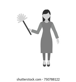 Woman Dusting