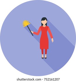 Woman Dusting