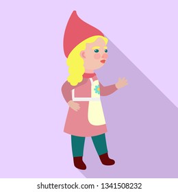 Woman dwarf icon. Flat illustration of woman dwarf vector icon for web design