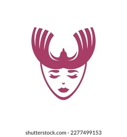 Woman eagle beauty stylish creative design