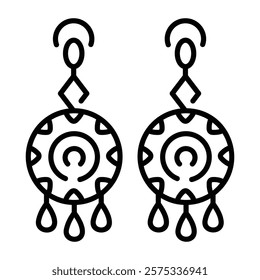 Woman earrings icon in line style 