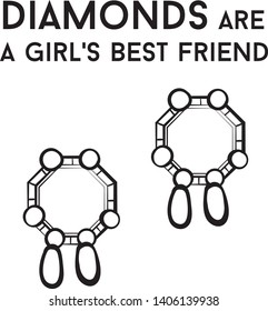 Woman earrings - jewelry set Fashion vector illustration vector  object isolated necklace 
