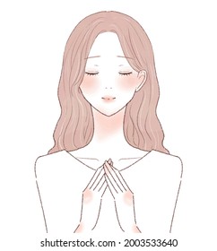 A woman at ease. On a white background.