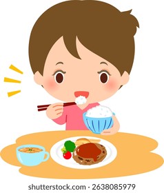 A woman eating a Western-style meal with hamburger as the main dish