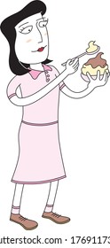 mujer come un helado