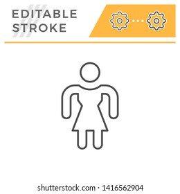 Woman editable stroke line icon