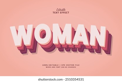 Woman editable text effect 3d style with 3d layer style