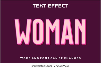 Plantilla de diseño de efecto de texto editable para mujer