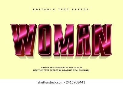 Woman editable text effect template