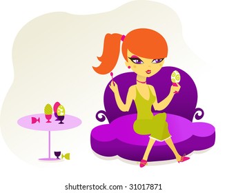 woman and egg