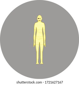 woman in egyptian mummy costume. illustration for web and mobile design.