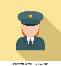 Woman Electric Train Driver Icon. Flat Illustration Of Woman Electric Train Driver Vector Icon For Web Design