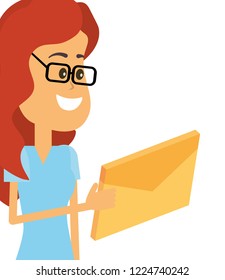 Woman and email