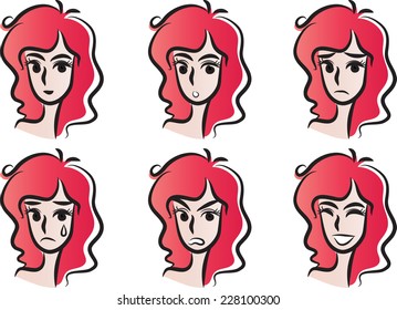 woman emotion faces